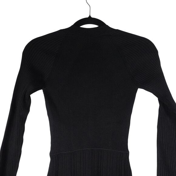 New Ba&sh Women's Black Long Sleeve Midi Edora Dress XS Bodycon Stretch 2277-27 - Picture 15 of 15